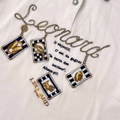 LEONARD SPORT レオナールスポーツ 刺繍 デザイン 鹿の子 半袖 ポロシャツ M/ホワイト レディース