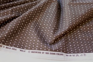 vintage MARIMEKKO MUIJA fabric brown × white  / ヴィンテージ マリメッコ ムイヤ ファブリック