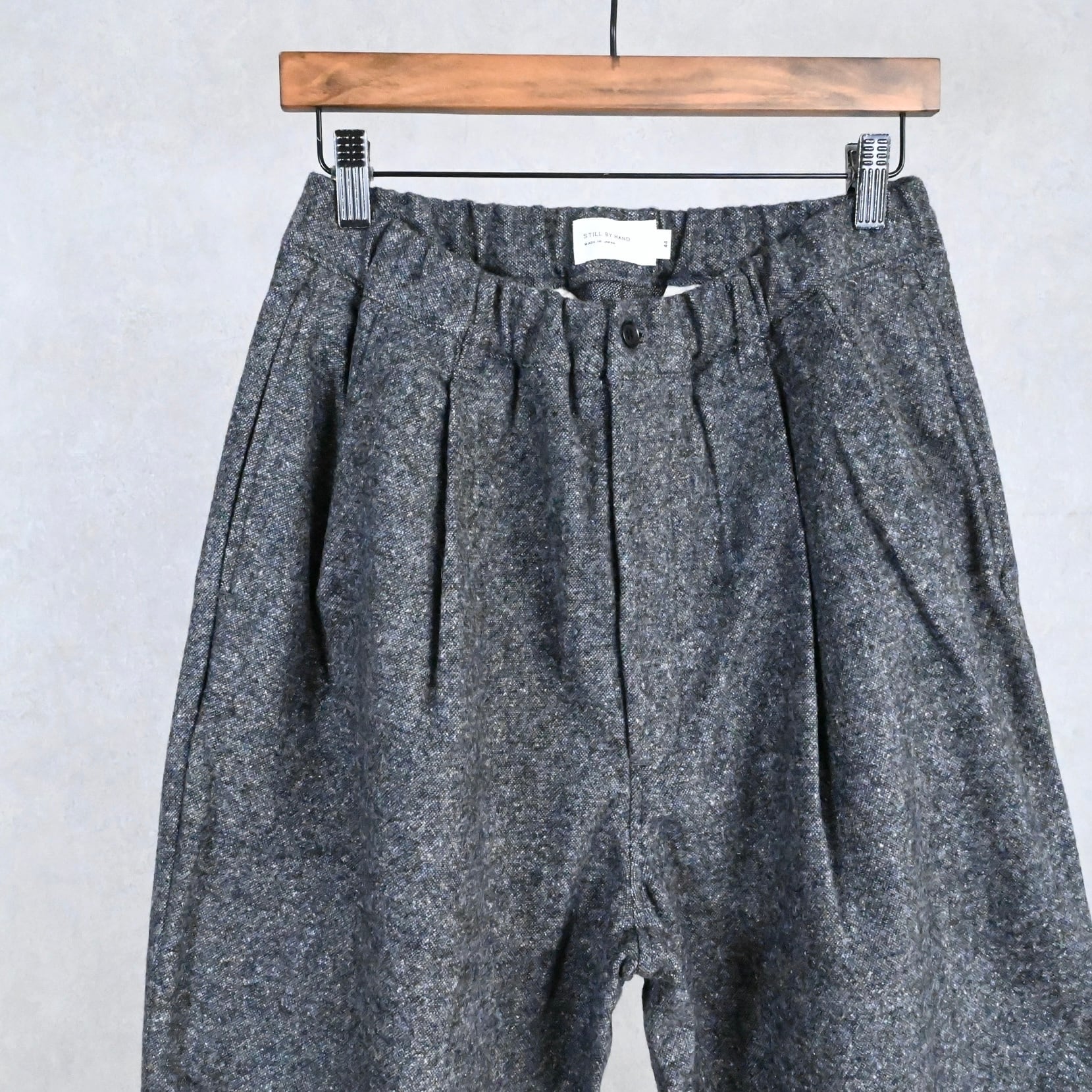 25AW》【STILL BY HAND】SILK NEP WOOL EASY WIDE TROUSERS スティル