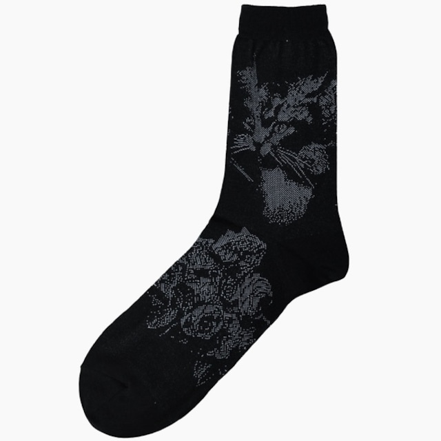 LAD MUSICIAN【ラッドミュージシャン】ROSE+CAT SOCKS ( ITEM NO:2125-918 BLACKxLIGHT GRAY/26 )