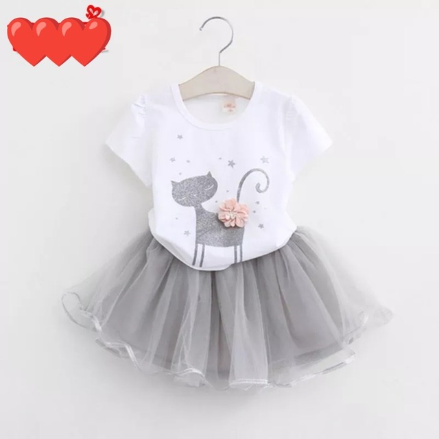 猫ちゃんロゴTシャツ＆チュールスカートセット