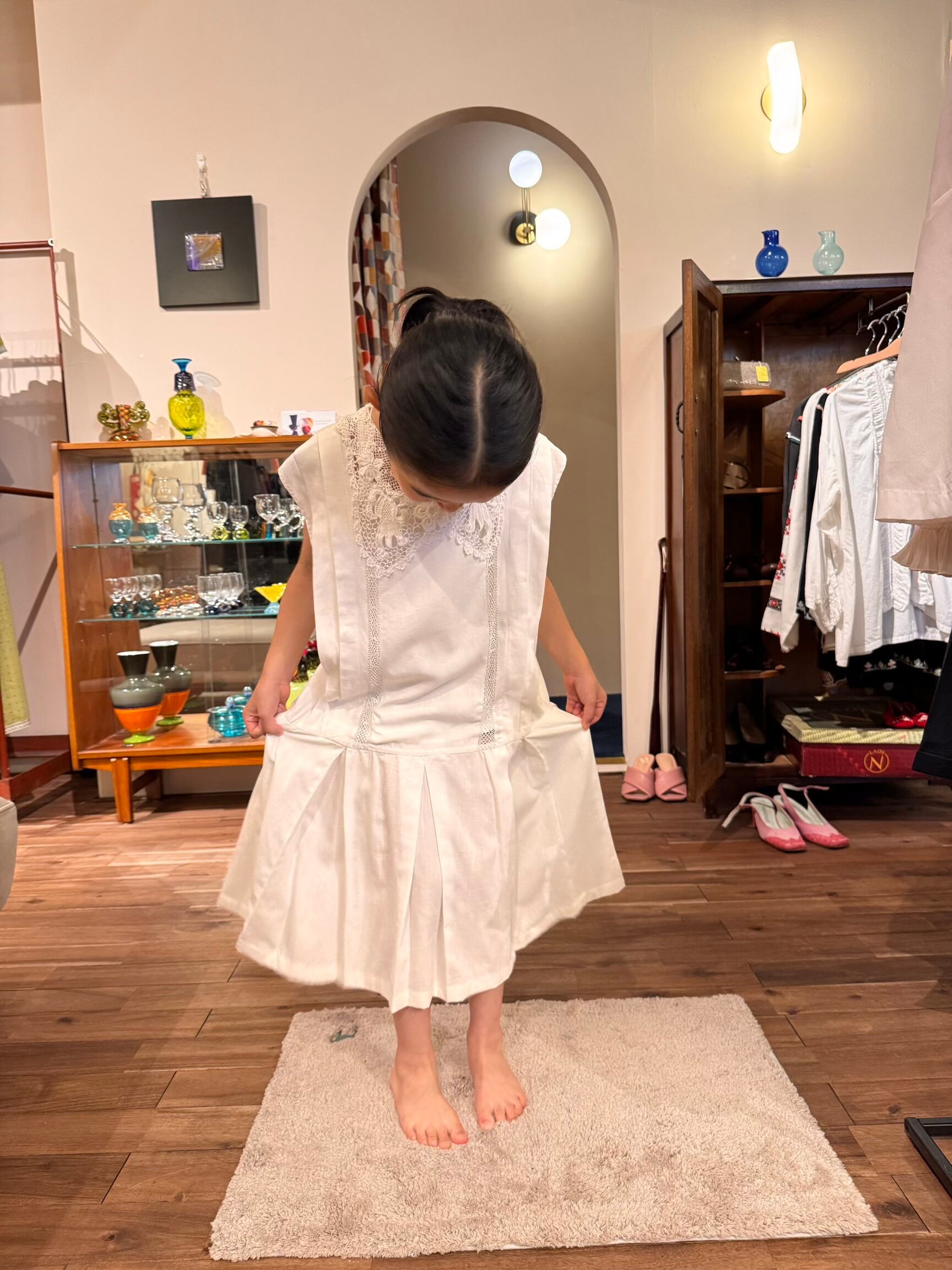 kids】ノースリーブ フロントレースドレス | DROOMTUIN_VINTAGE