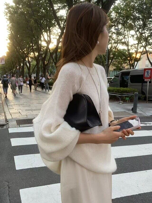 (即納)ounce / Balloon mohair knit / cream