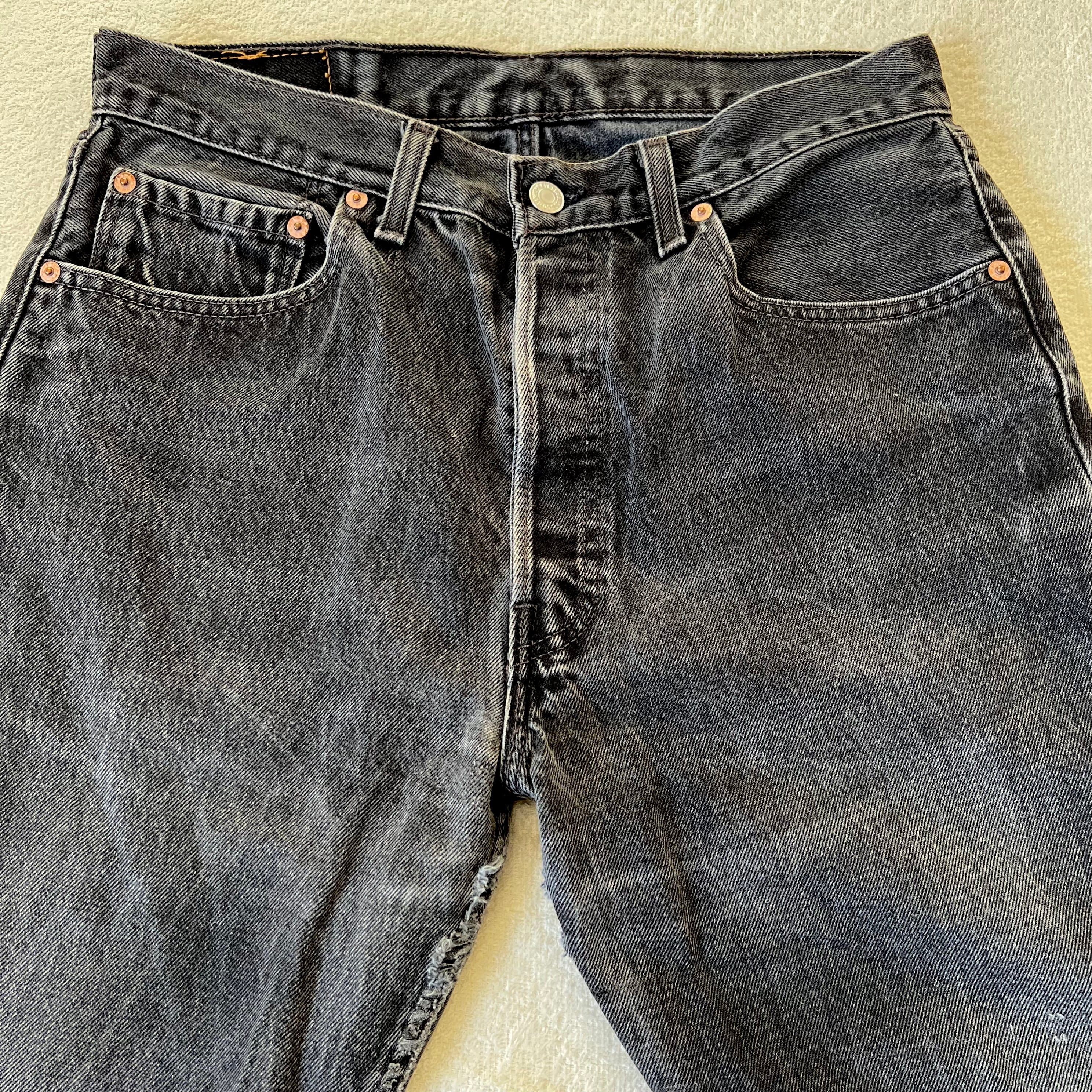 Levi's 501 USA製 W32×L32 リーバイス ブラック デニム ダメージ ...