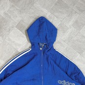 【希少】アディダス ナイロンジャケット 80s 銀タグ ロゴプリント 一点物