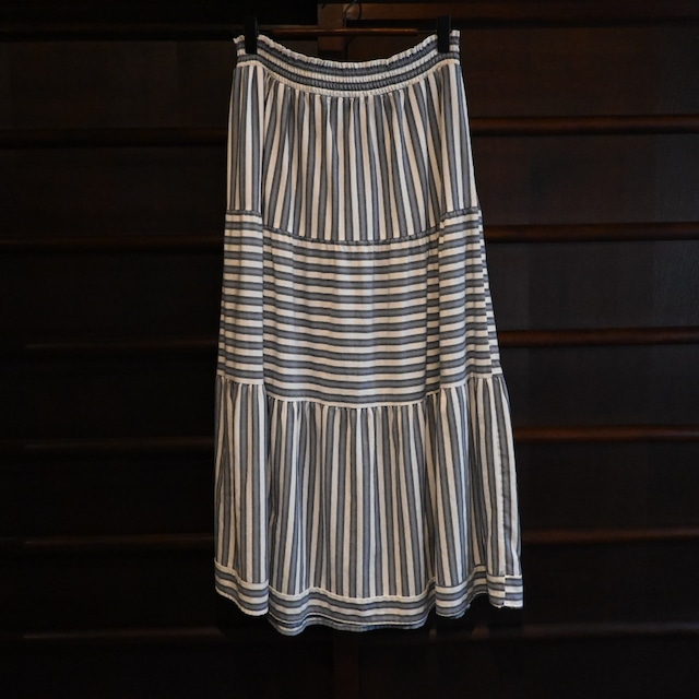 ladies vintage stripe×border skirt