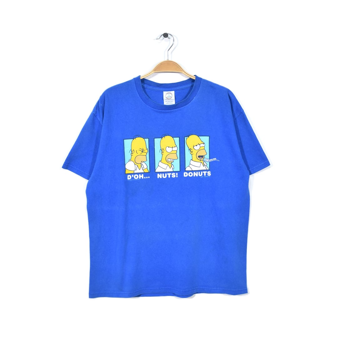 00s シンプソンズ USA製 Tシャツ アメコミ ブルー メンズL SIMPSONS 古着 @BB0746