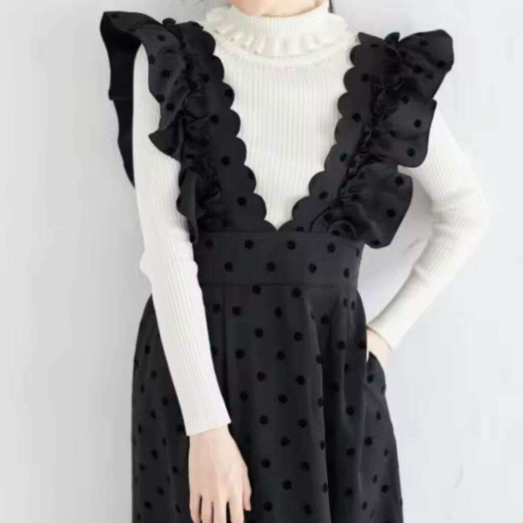 スカラップフリルジャンパースカート