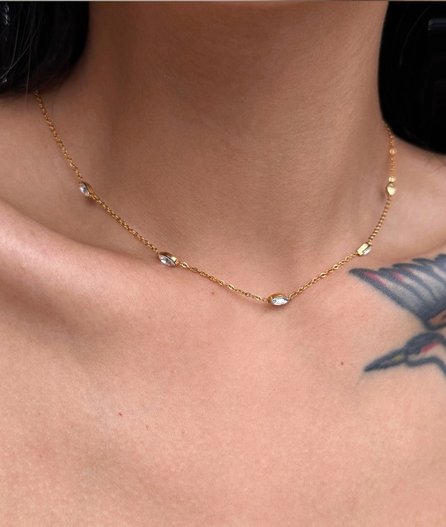 Zirconia Station Necklace