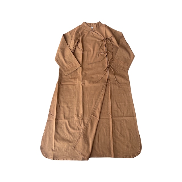 saruche Muji Indian cotton Chineseクルタ　ロングシャツ　Camel