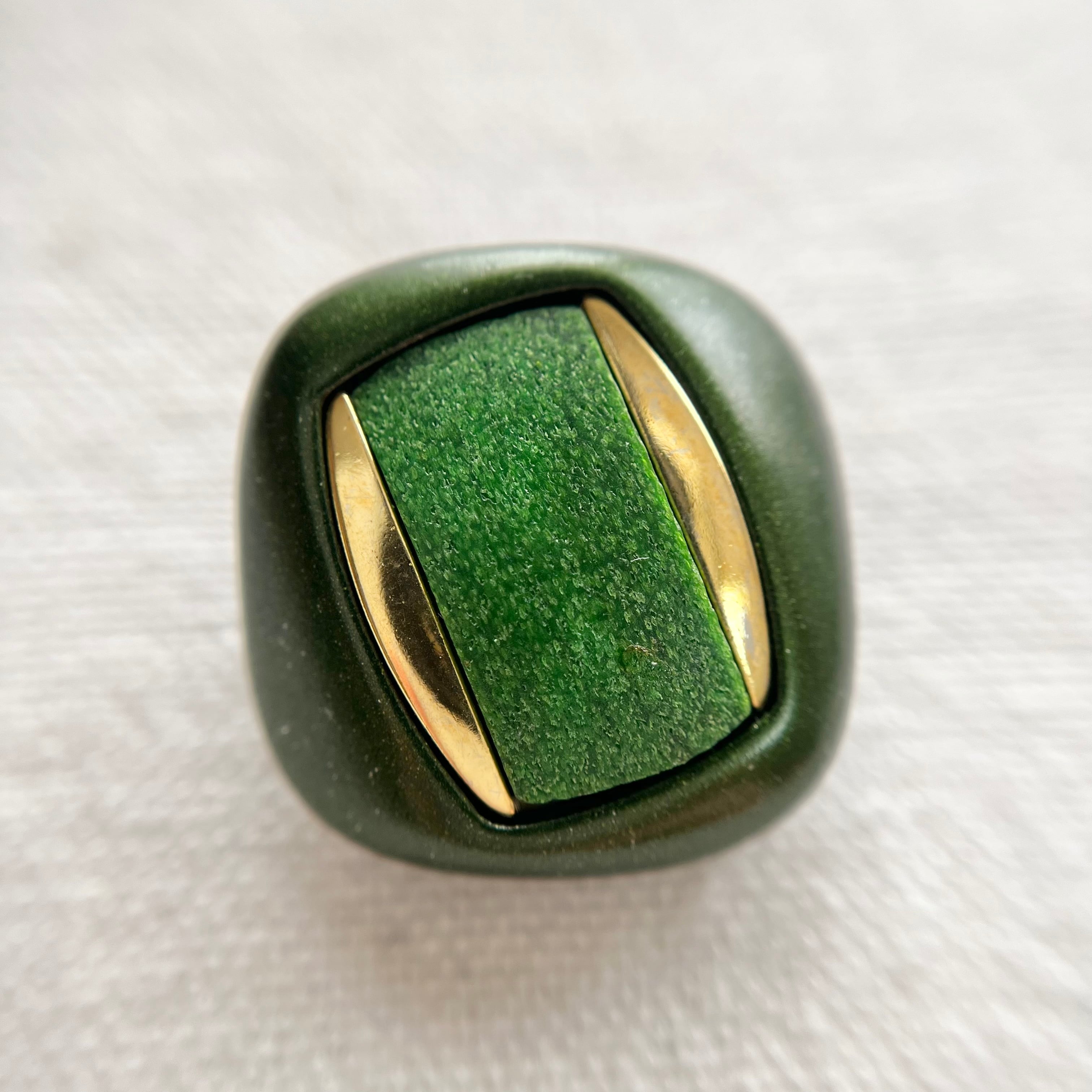 スクエア ゴールド2ライン×メタリックグリーン 25㎜