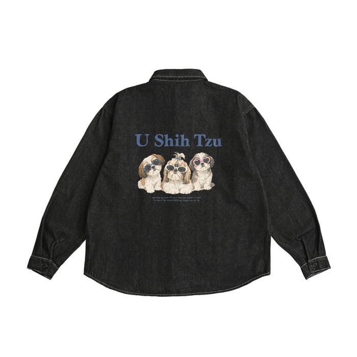 COOL SHIH TZU Denim Shirt Black U0096