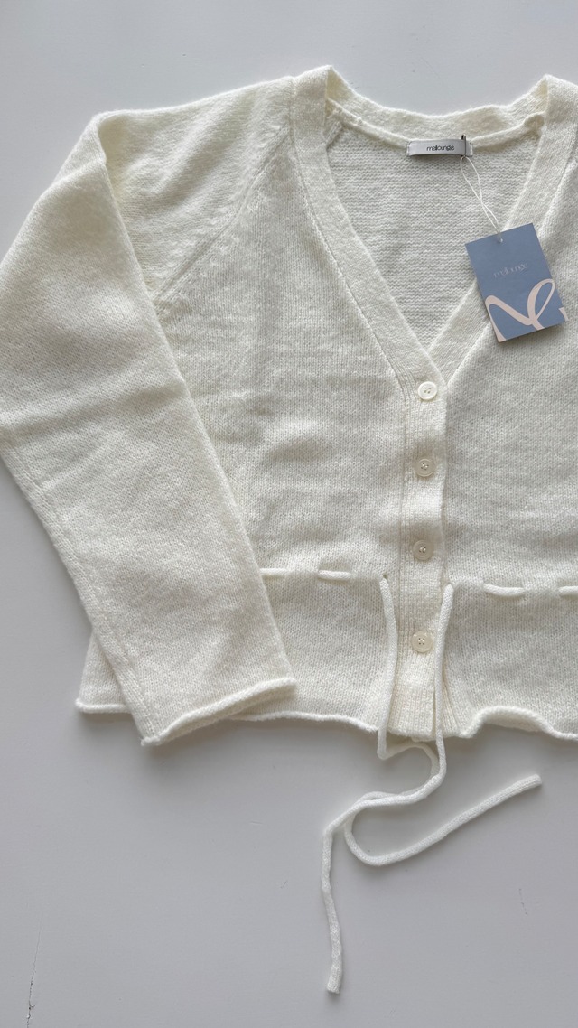 (予約) mellounge / Roi string cardigan knit 2color
