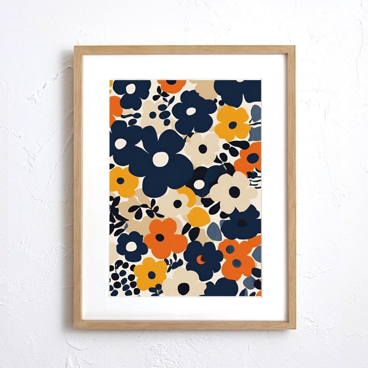 Petal｜ボタニカルポスタ?北欧風ポピー×マリメッコ調カラーで魅せる彩りのある大人インテリアA3ポスター