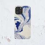 受注生産 iPhoneケース ブルーインクの流線アート｜抽象柄 PABS087A