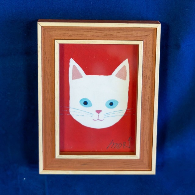 森邦保作品 猫のジクレー版画 （額装込み）F11（クロネコイメージ）