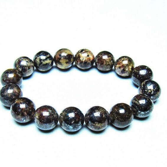 サハラNWA869隕石（コンドライト） ブレスレット 13mm 一点物 メール便可 [M便 1/10] 199-745