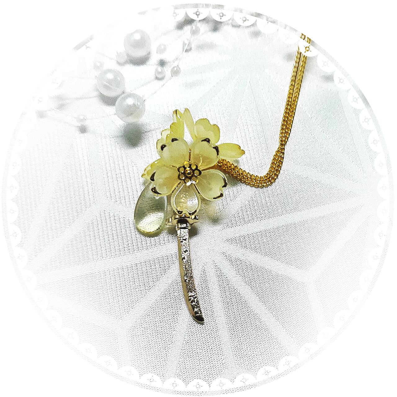 【ネックレス】日本刀と黄桜