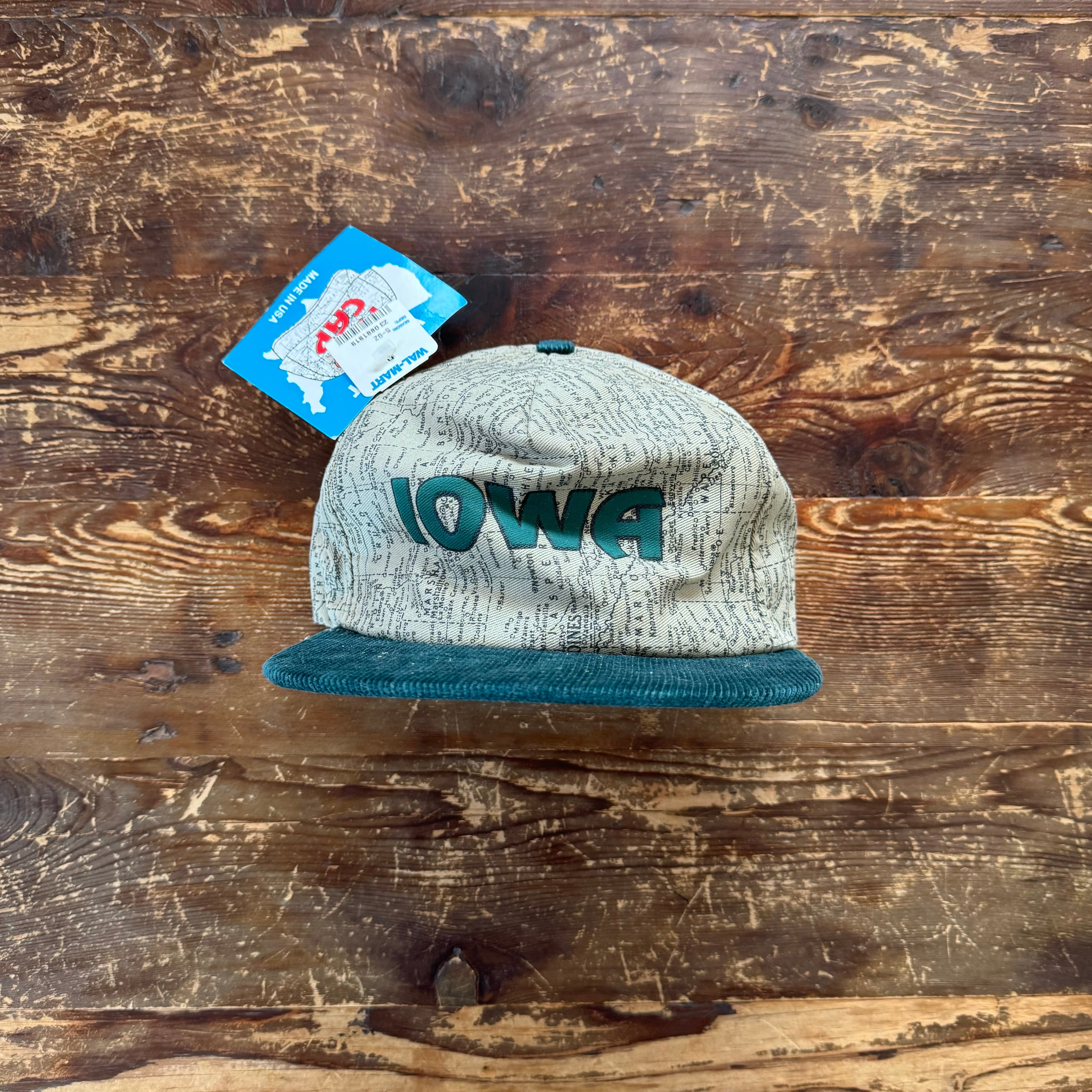 DEADSTOCK Vintage "Walmart" IOWA Map Cap/ Made in USA