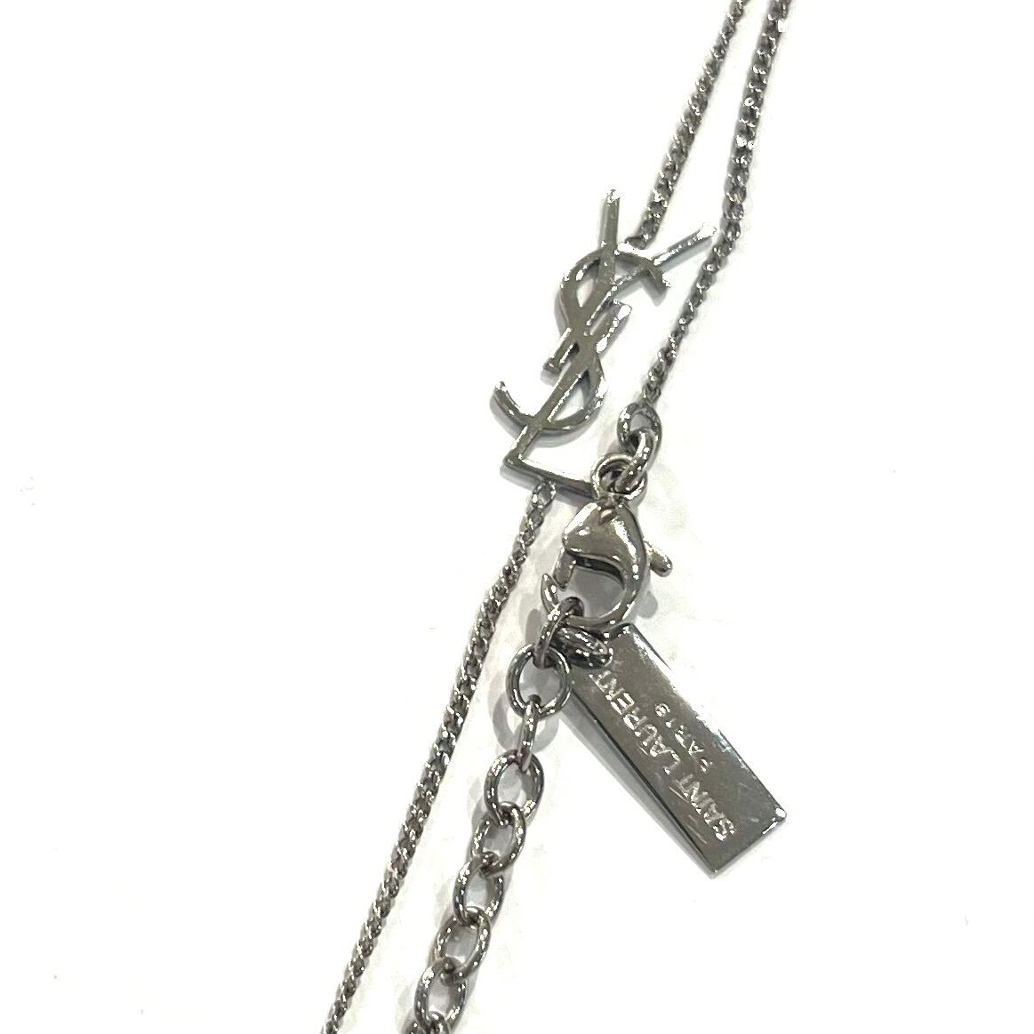 SAINT LAURENT カサンドラ レザーブレスレット シルバー SAINT LAURENT】2349 サンローラン YSL カサンドラチャーム