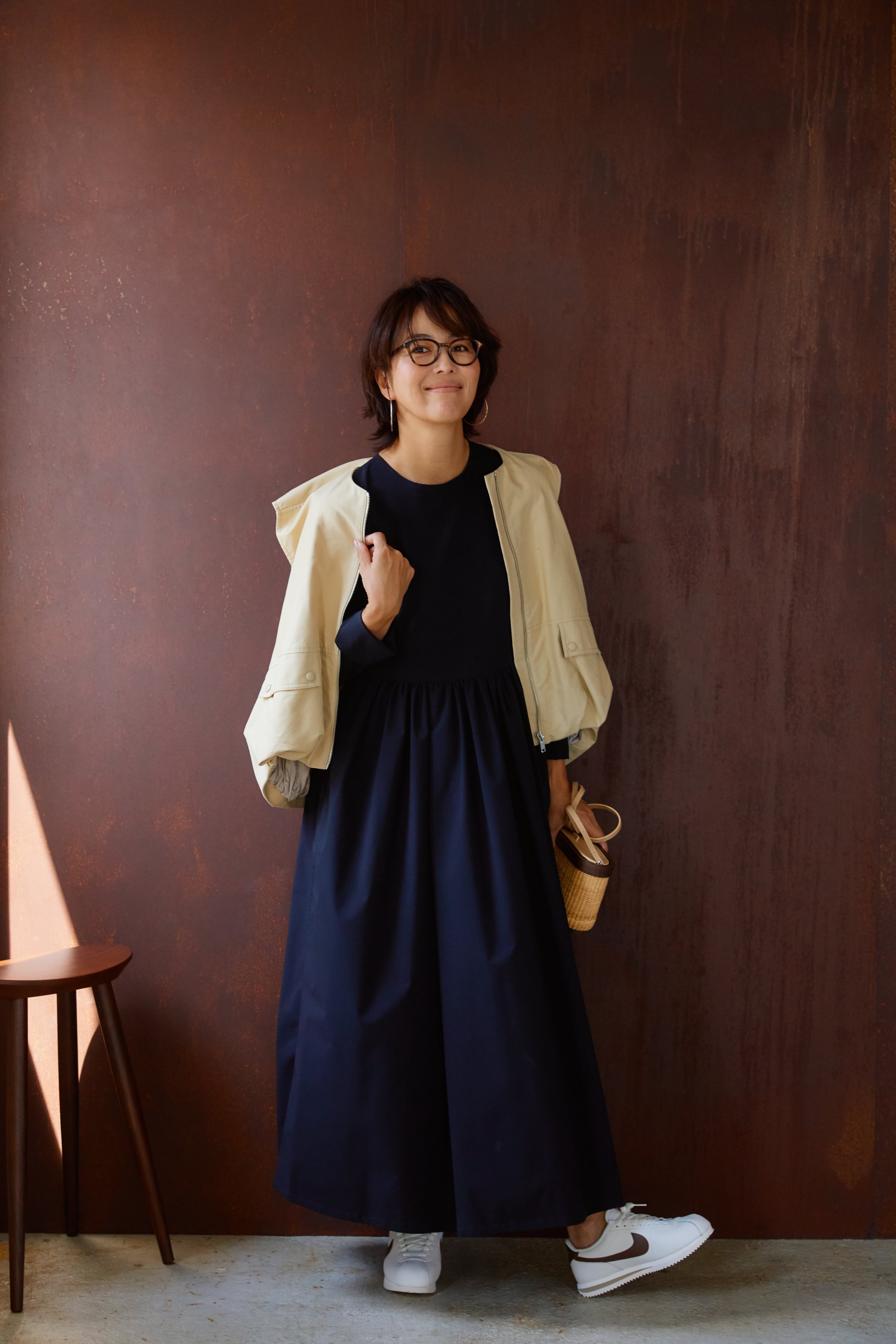 EVERYDAY DRESS long sleeve ネイビー | THE9SHOP