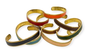 Re-ACT Buttero Leather Brass Rail Bangle