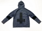 19AW 硫化染めバックサテンミリタリーフーディージャケット / Sulfide dyeing back satin military hoodie jacket