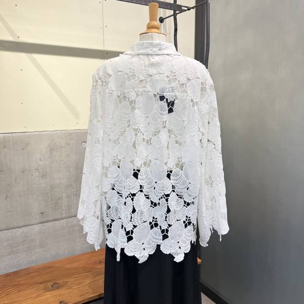 ホワイト レースブラウス ブラウス シャツ【フランス インポート Mochy