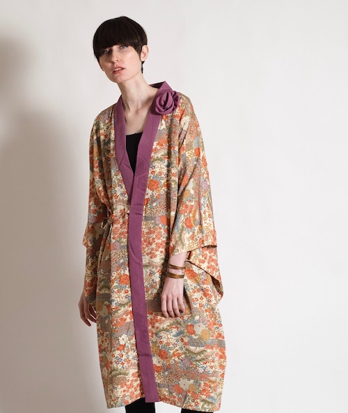 #40 Kimono jacket made from japanese silk kimono