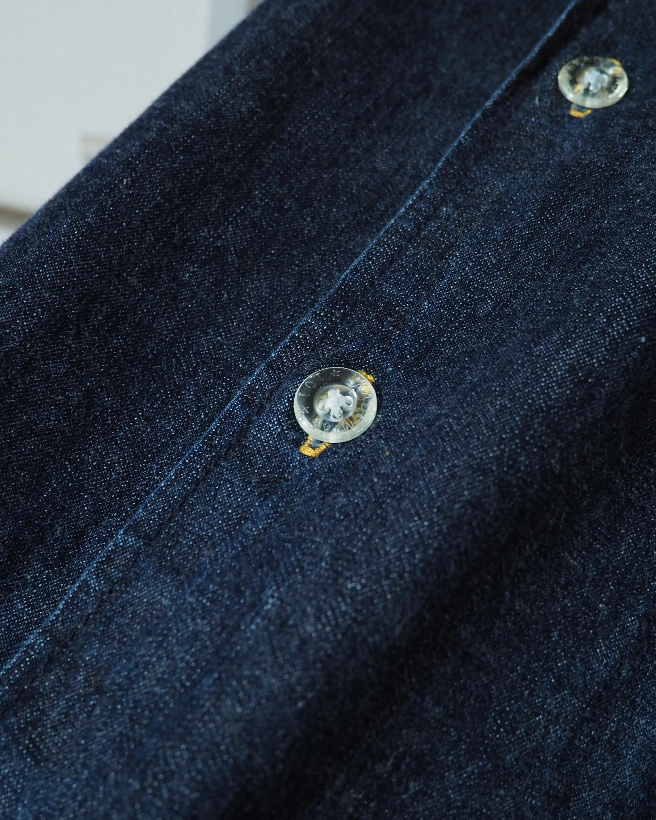 " akademics " Ammonite Logo Embroidery vintage Over silhouette SS Denim shirt