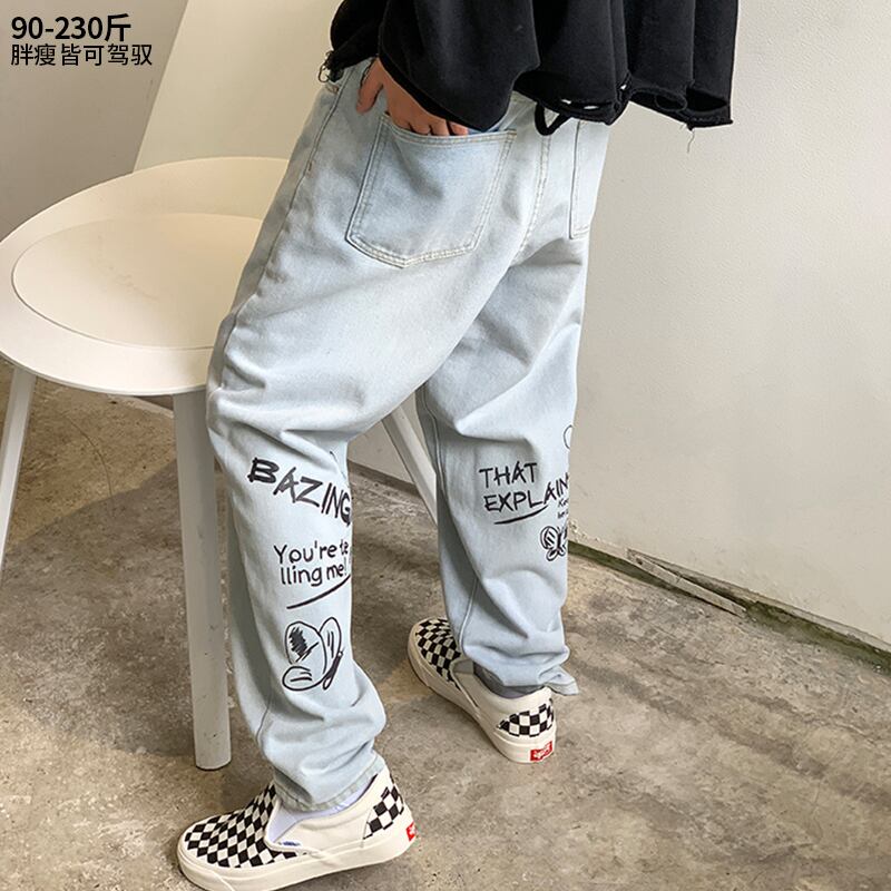 ジーンズ サマーパンツ ルーズ レッド ストリート 大きめサイズ 夏物 ヒップホッププラスサイズ69964711980