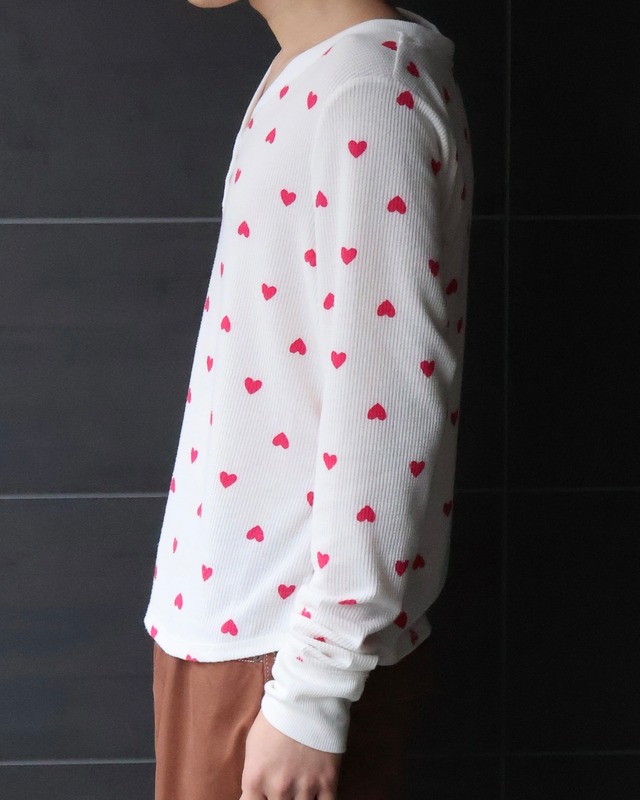 heart print henry thermal top