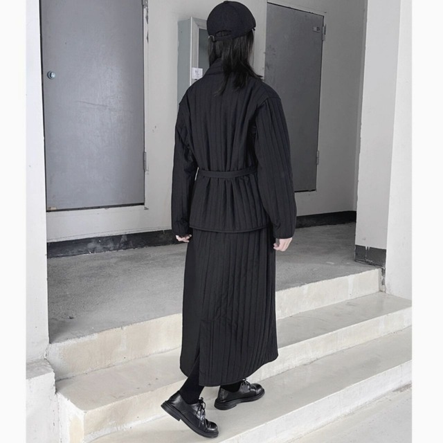 Asymmetric quilted short coat C0756