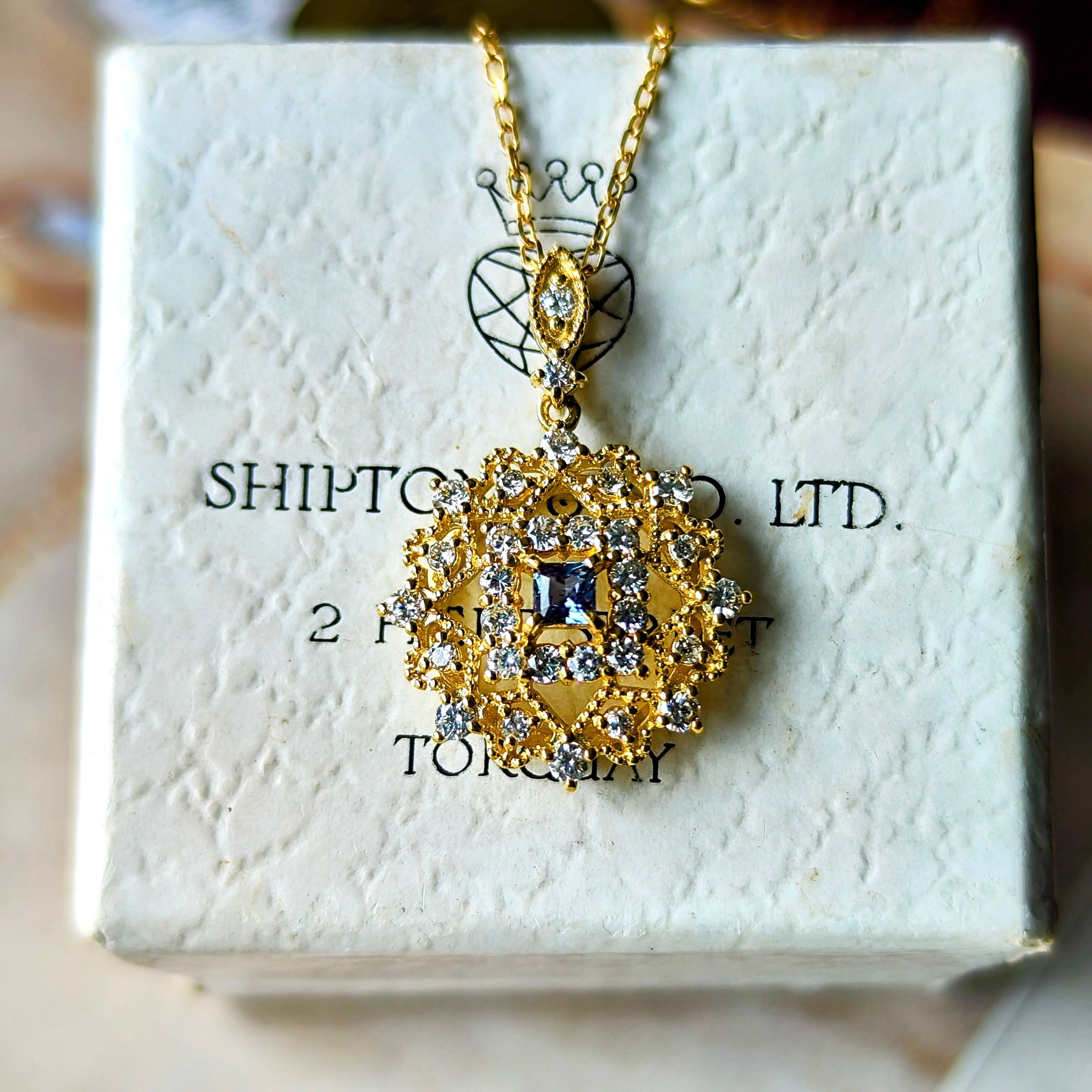 天然アレキサンドライト 天然ダイヤモンド 鑑別書付き ネックレス  