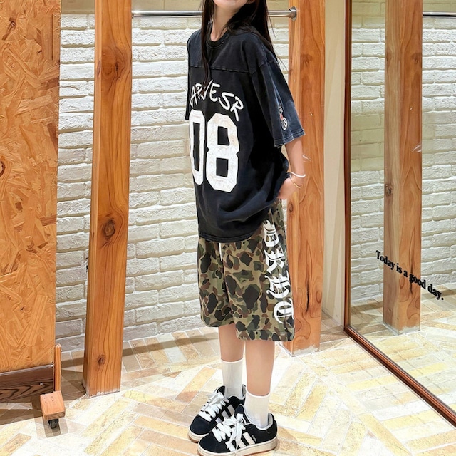 ナンバリンググラフィティプリントハーフスリーブTシャツ 2col R02247