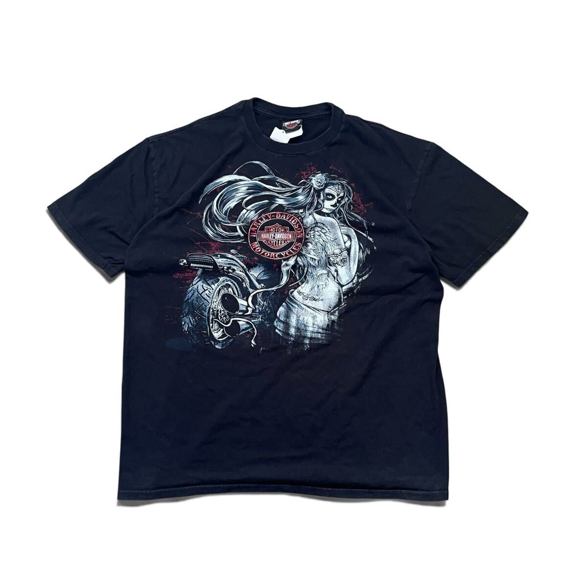 XL】USA製 Harley-Davidson バー&シールド ロングホーン スカル T