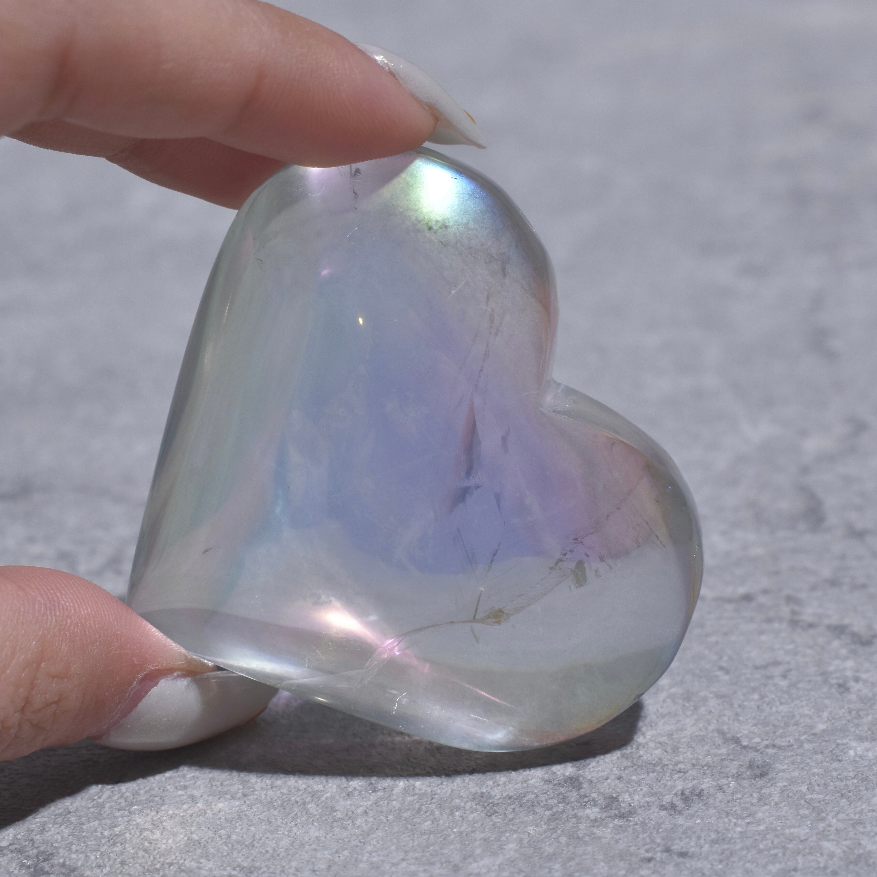 エンジェルオーラクォーツ ハート01♡ Angel Aura Quartz ♡天然石