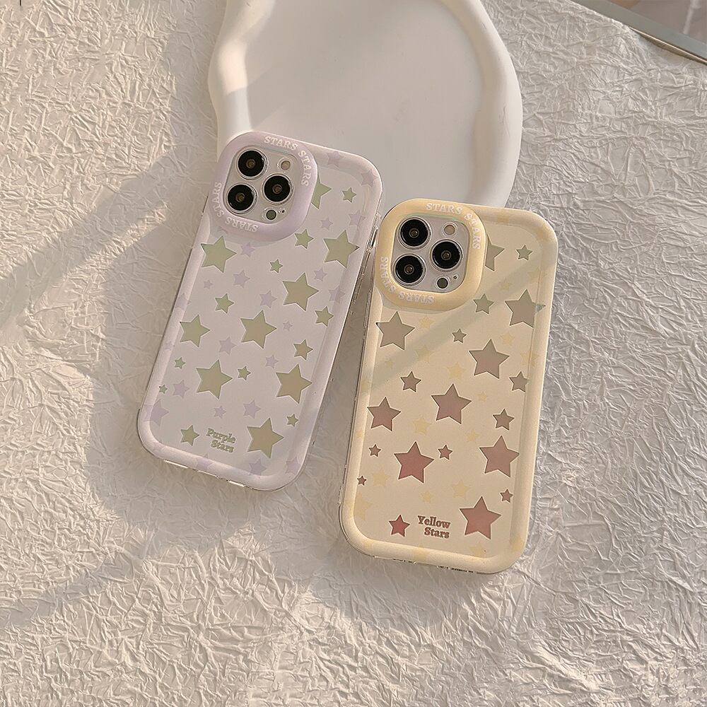 iPhone15対応】おしゃれな星柄◎総柄 stars クリアケース 保護カバー