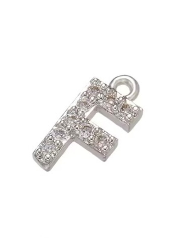 Initial charm シルバー-NCA1101-02（A/B/C/D/E/F/G/H/I/J/K/L/M/N/O/P/Q/R/S/T/U/V/W/X/Y/&）(クリッカー付き)