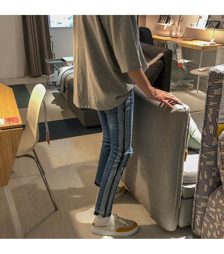 全1色 デニム パンツ スキニー カジュアル ダメージ