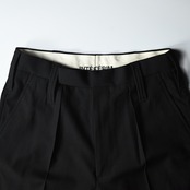 INTERIM / MILITARY WOOL SERGE 1-TUCK FRENCH ARMY WIDE TAPERED TROUSER