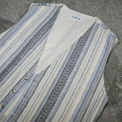 multi stripe linen vest