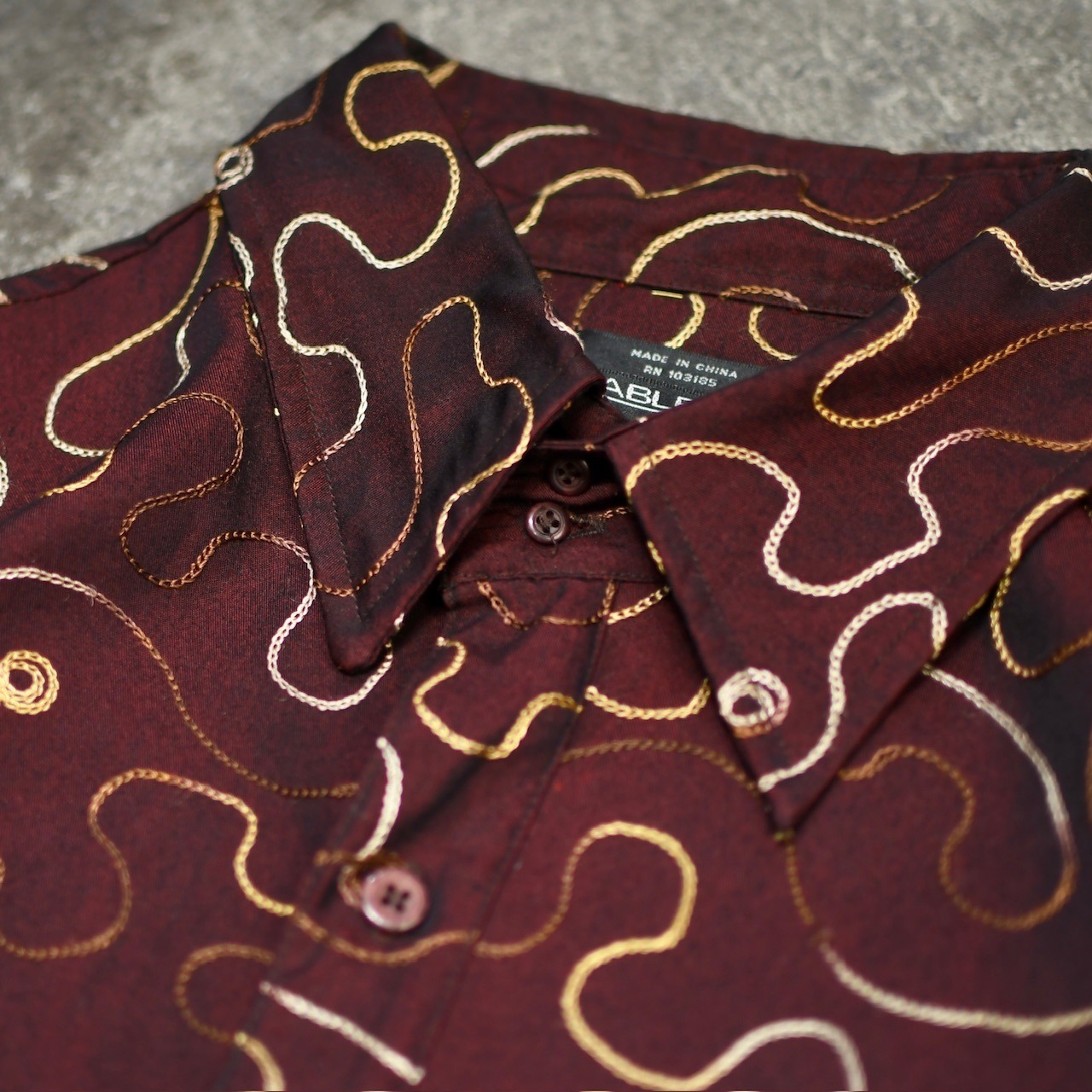 wave chain stitch design shirt