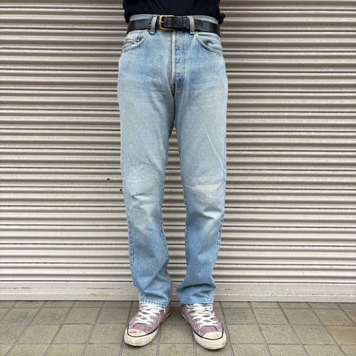 80s USA製 Levi's 501 ハチマル 前期 ヴィンテージ デニムパンツ W72cm 532刻印 シングル グランジ ダメージ リーバイス インディゴ 70s