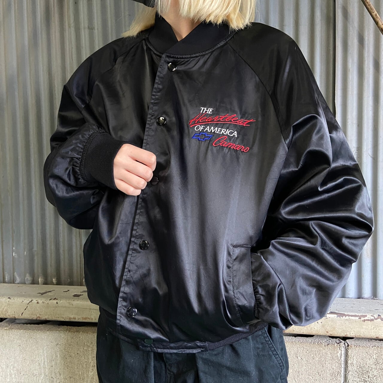 80〜90年代 CHEVROLET Heartbeat of America シボレー バックロゴ刺繍 