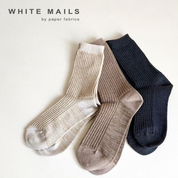 TWHITE MAILES 和紙混ジャガードソックス 320005