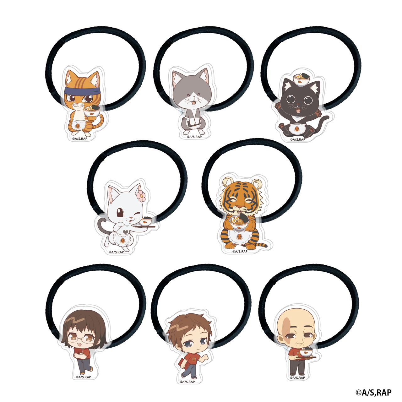 TVアニメ『ラーメン赤猫』× 壱角家 コラボ限定 アクリルチャーム付き ヘアゴム（ブラインドパッケージ）