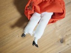 ファー付き赤いワンピースのドール　ビスク 画像18