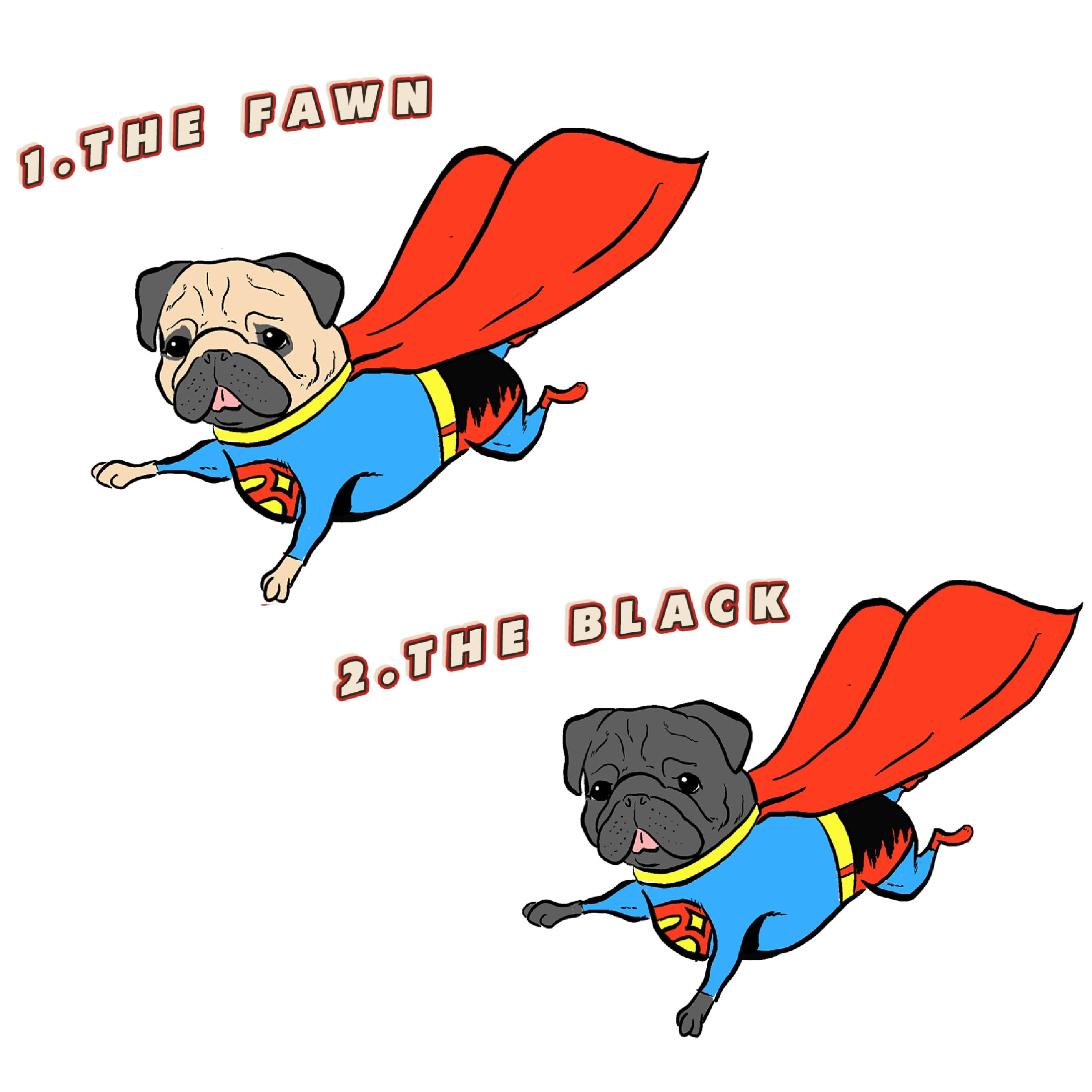 パグ様 文字変更】スーパーパグ パグ メッセージ 犬 45×45 名入れ | waraever