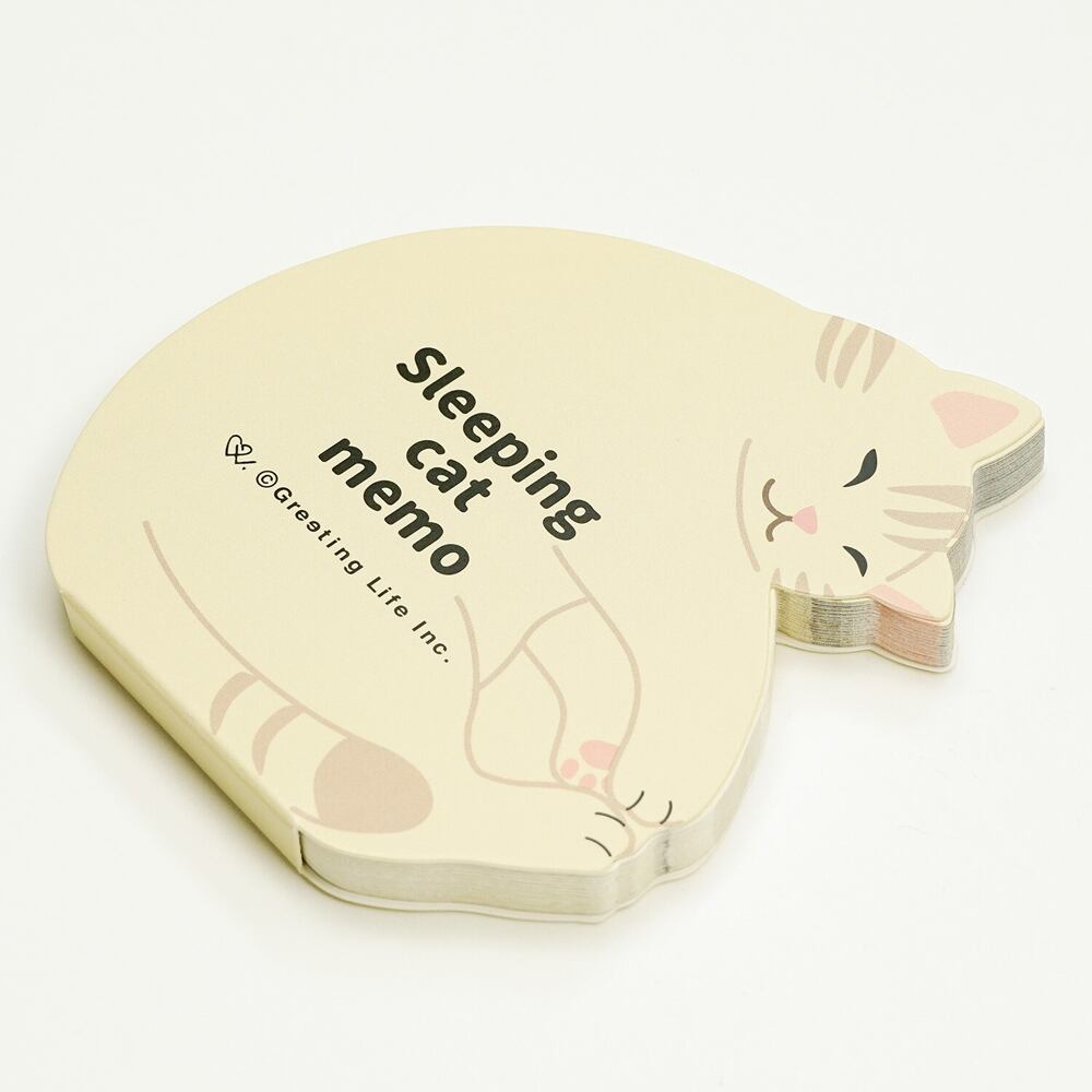 猫メモ(アニマルダイカットメモ)ねむりねこ | マスノヤ衣料品店